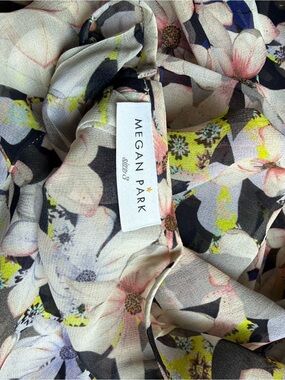 Megan Park Floral Print Pink and Black Blouse